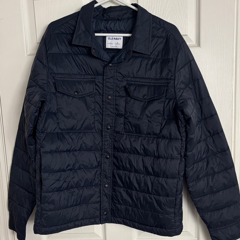 Old Navy Men's Dark Blue Quilted Jacket
